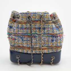 Pre Owned Chanel Multicolor Tweed and Leather Gabrielle Backpack