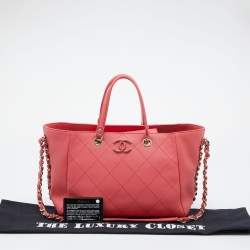 Chanel Pink Quilted Leather Small Neo Soft Shopping Tote 