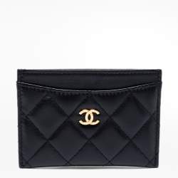 مملوكة مسبقًا Chanel Black Quilted Lambskin Leather Classic Card Holder