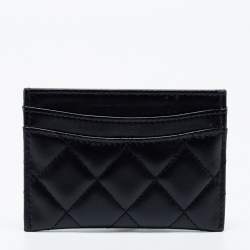 مملوكة مسبقًا Chanel Black Quilted Lambskin Leather Classic Card Holder