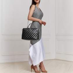 Pre Owned Chanel Black Quilted Leather Large Trendy CC Bowler Bag