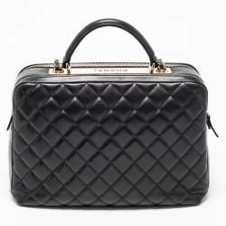 Pre Owned Chanel Black Quilted Leather Large Trendy CC Bowler Bag