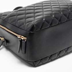 Pre Owned Chanel Black Quilted Leather Large Trendy CC Bowler Bag