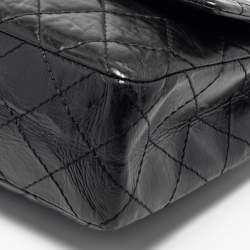 Pre Owned حقيبة شانيل ريشو 2.55 كلاسيك 226 جلد مبطن عتيق أسود بقلاب