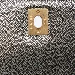 Pre Owned Chanel Metallic Quilted Caviar Leather Mini Coco Top Handle Bag