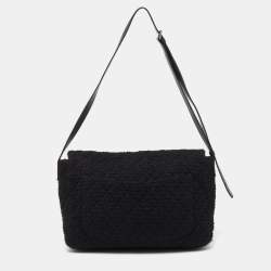 Pre Owned Chanel Black Quilted Tweed Reissue 2.55 XL Flap Bag