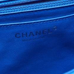 Pre Owned Chanel Blue Quilted Leather Maxi Classic Single Flap Bag
