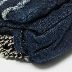 مملوكة مسبقًا Chanel Navy Blue Cube Quilted Denim Triple Chain Flap Bag