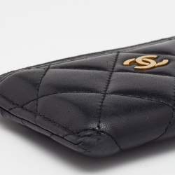 Chanel Black Quilted Leather CC Card Case