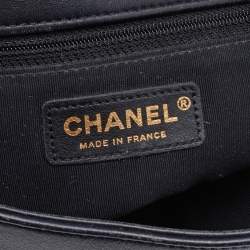 Pre Owned Chanel Black Leather Medium Braided Boy Flap Bag