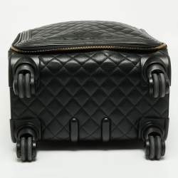 Pre Owned Chanel Black Quilted Leather Coco Case Trolley