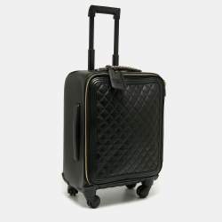 Pre Owned Chanel Black Quilted Leather Coco Case Trolley