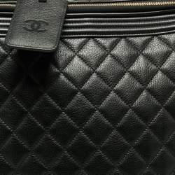 Pre Owned Chanel Black Quilted Leather Coco Case Trolley