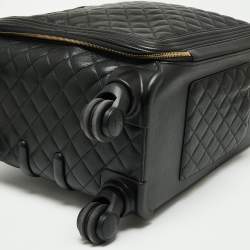Pre Owned Chanel Black Quilted Leather Coco Case Trolley