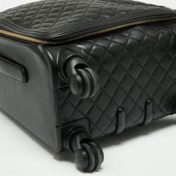 Pre Owned Chanel Black Quilted Leather Coco Case Trolley
