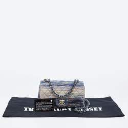 مملوكة مسبقًا حقيبة شانيل ميني كلاسيك دينم مبطن متعدد الألوان بقلاب 