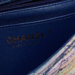 مملوكة مسبقًا حقيبة شانيل ميني كلاسيك دينم مبطن متعدد الألوان بقلاب 