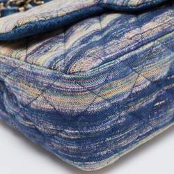 مملوكة مسبقًا حقيبة شانيل ميني كلاسيك دينم مبطن متعدد الألوان بقلاب 