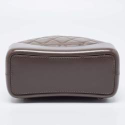 Pre Owned Chanel Taupe Leather Small Gabrielle Backpack