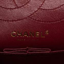 Pre Owned حقيبة شانيل ريسو 2.55 كلاسيك 225 جلد مجعد مبطن أحمر بقلاب