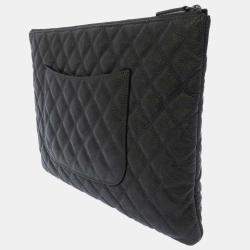 Chanel Black Caviar Leather Clutch Bag Chanel