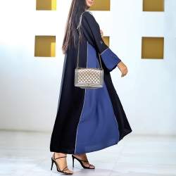 Pre Owned حقيبة شانيل بوي جلد مبطن فضي/ذهبي ميتاليك بقلاب متوسطة