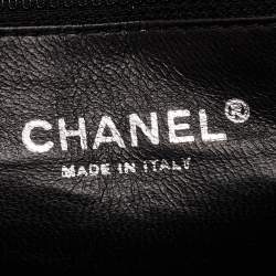 Pre Owned Chanel Metallic Black Quilted Aged Leather Large Reissue Camera Bag