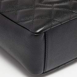 Pre Owned حقيبة يد شانيل شوبر بيتيت جلد كافايار مبطن سوداء 