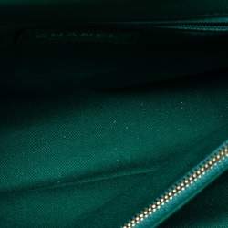 Pre Owned Chanel Green Caviar Leather Medium Coco Top Handle Bag