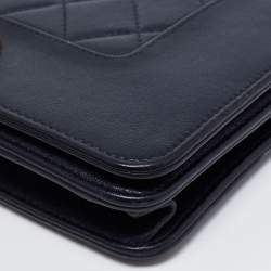 مملوكة مسبقًا Chanel Midnight Blue Quilted Leather Paris In Rome WOC Bag