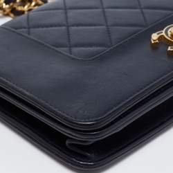 مملوكة مسبقًا Chanel Midnight Blue Quilted Leather Paris In Rome WOC Bag