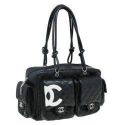 مملوكة مسبقًا Chanel Black Quilted Leather Ligne Cambon Reporter Bag
