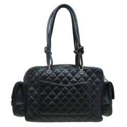 مملوكة مسبقًا Chanel Black Quilted Leather Ligne Cambon Reporter Bag
