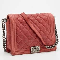 Pre Owned Chanel Rust Leather Gentle Boy Shoulder Bag