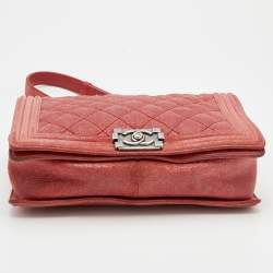 Pre Owned Chanel Rust Leather Gentle Boy Shoulder Bag