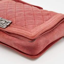 Pre Owned Chanel Rust Leather Gentle Boy Shoulder Bag