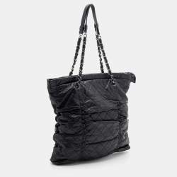 Pre Owned Chanel Black Quilted Leather Sharpei Tote