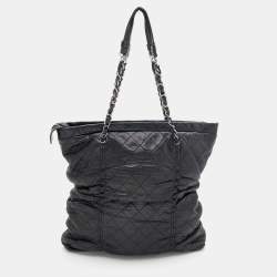 Pre Owned Chanel Black Quilted Leather Sharpei Tote