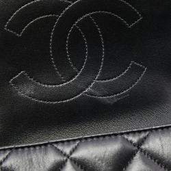 Pre Owned Chanel Black Quilted Lambskin Leather Trendy CC Flap Handle Bag