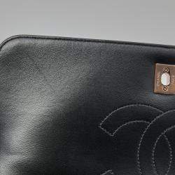 Pre Owned Chanel Black Quilted Lambskin Leather Trendy CC Flap Handle Bag