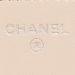 Pre Owned Chanel Blush Pink Quilted Leather Boy Wallet On chain