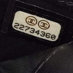 Pre Owned حامل بطاقات شانيل كلاسيك جلد مبطن أسود