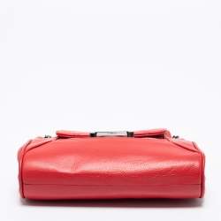 Pre Owned Chanel Red Quilted Caviar Leather Mini Accordion Flap Bag
