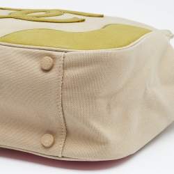 Pre Owned Chanel Beige Canvas CC Tote
