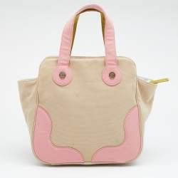 Pre Owned Chanel Beige Canvas CC Tote