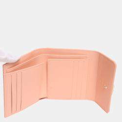 Pre Owned Chanel Pink Leather chevron Boy Wallet