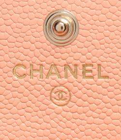 Pre Owned Chanel Pink Leather chevron Boy Wallet