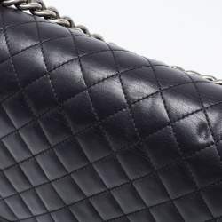 Pre Owned Chanel Black Quilted Leather New Medium Boy Flap Bag