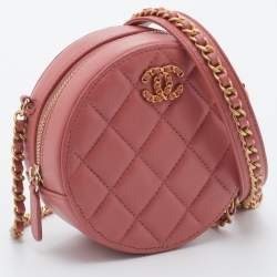 مملوكة مسبقًا Chanel Rose Pink Quilted Leather 19 Round Chain Bag
