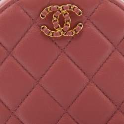 مملوكة مسبقًا Chanel Rose Pink Quilted Leather 19 Round Chain Bag